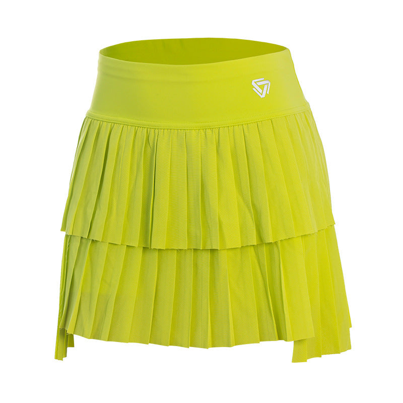 Product Image for Damen Faltenrock mit atmungsaktivem Design und elastischem Bund WW, Zitronengelb / XL