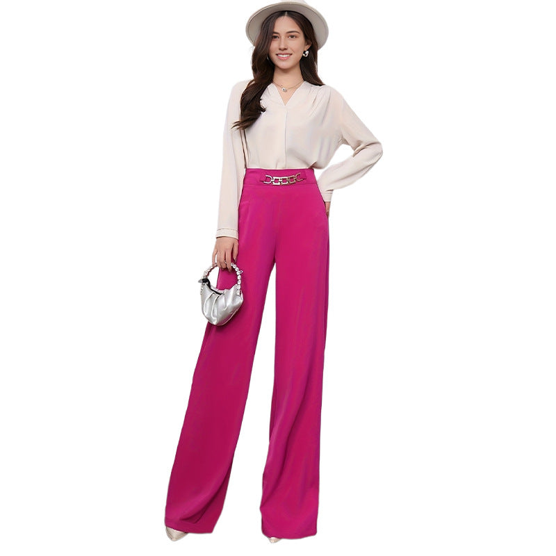 Product Image for Damen elegante Bluse mit weitem Schnitt und breiten Beinen WW, Fuchsia / L