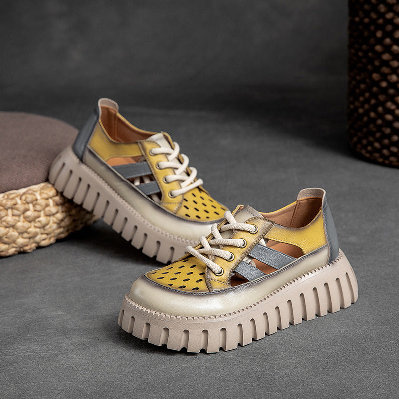 Product Image for Damen Sneakers mit luftigen perforierten Einsatz und komfortabler Plateausohle WW, Gelb / 36