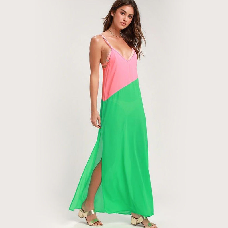 Product Image for Damen Strandkleid mit seitlichem Schlitz und fließender Silhouette WW, Rotgrün / L