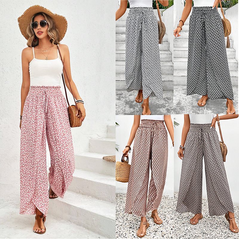 Product Image for Damen weite Palazzo-Hose mit elastischem Bund und einzigartigem Mustermix WW, Hautfarbe / L
