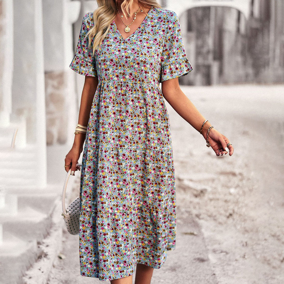 Product Image for WW | Feminines Geblümtes Midikleid Für Damen, Königsblau / S