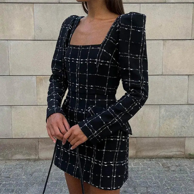 Product Image for WW | Kleid Mit Karree Ausschnitt Und Schößchen Taille, Schwarz / L