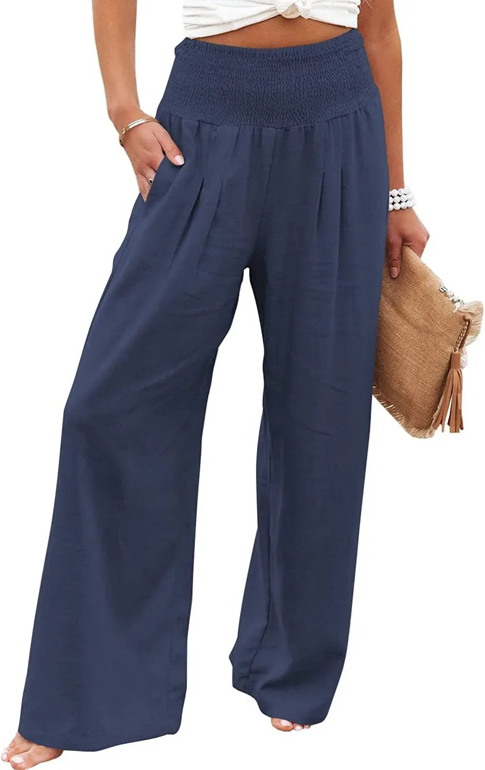 Product Image for WW | Baumwolle Und Leinen Weite Leg Lässig Hose, shenlanse / XL