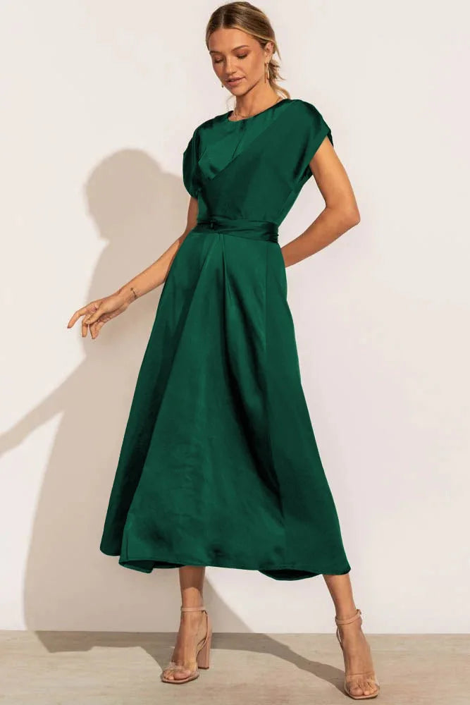 Product Image for WW | Elegantes Festkleid aus Seiden Satin, Dunkelgrün / XL
