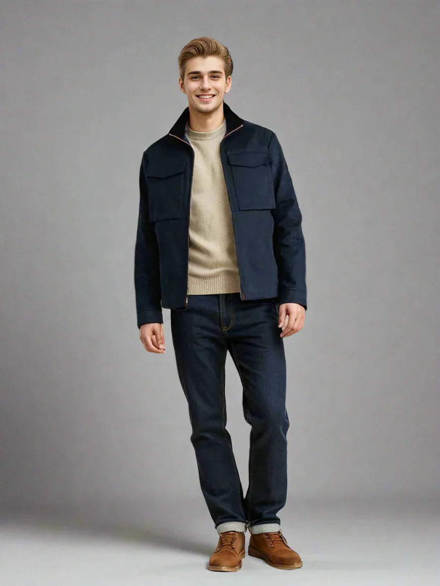 Product Image for WW | Schicke Herrenjacke Mit Mehreren Taschen, Marineblau / 2XL
