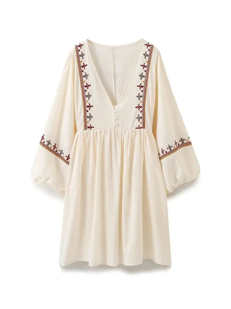 Product Image for WW | Kleid Mit Halb Langen Ärmeln Baumwolle Hippie, L