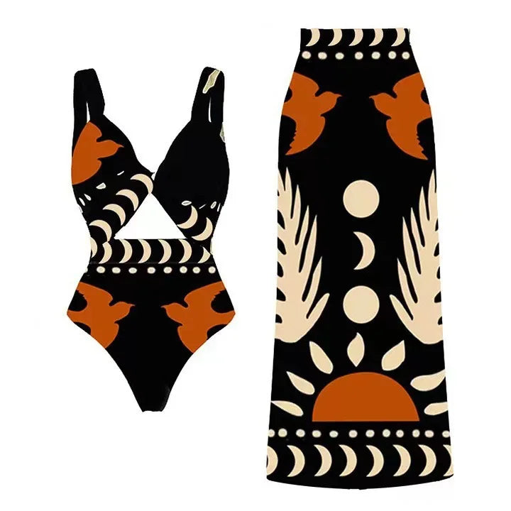 Product Image for WW | Europa und Usa Neue Badeshorts Retro Gedruckte Mesh Hosen Bikini Konservative Damen Badeanzug, schwarz / L