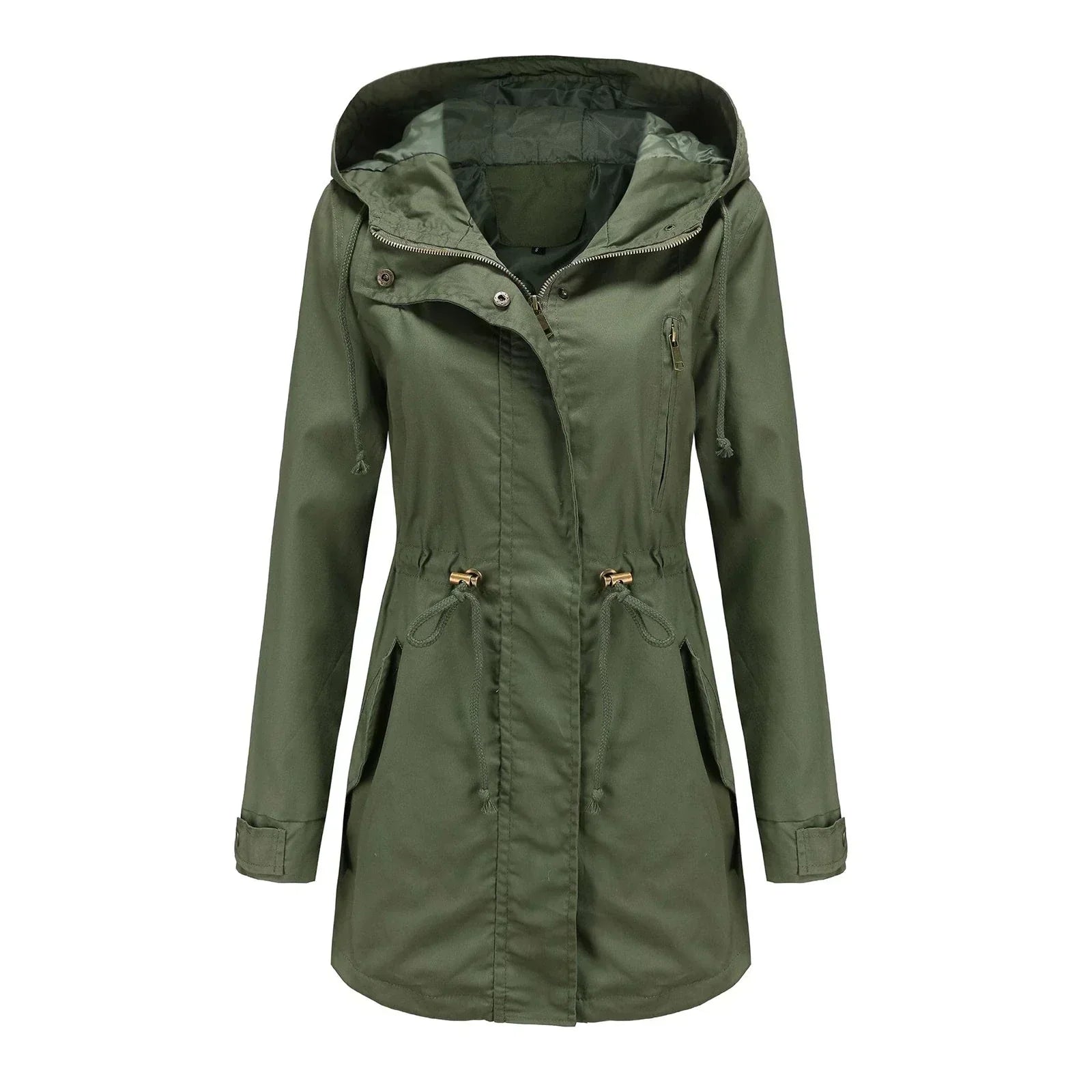 Product Image for WW | Damen Leichte Lange Wasserdichte Regenjacke, Olive / 2XL