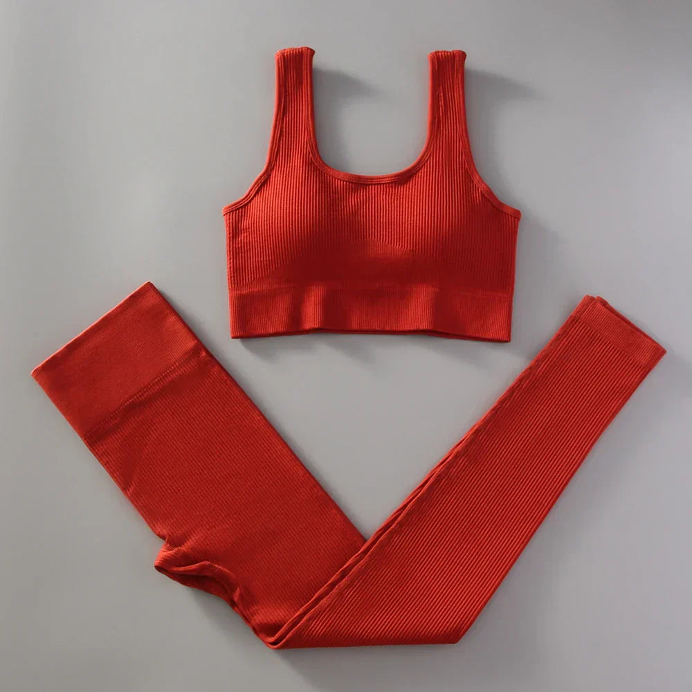 Product Image for WW | 2 Stück Weiße Yoga Kleidung Set Frauen Hohe Taille Leggings Set Nahtloses Trainingsanzug Fitness Trainingsoutfits Fitness Kleidung Mädchen Top, 
