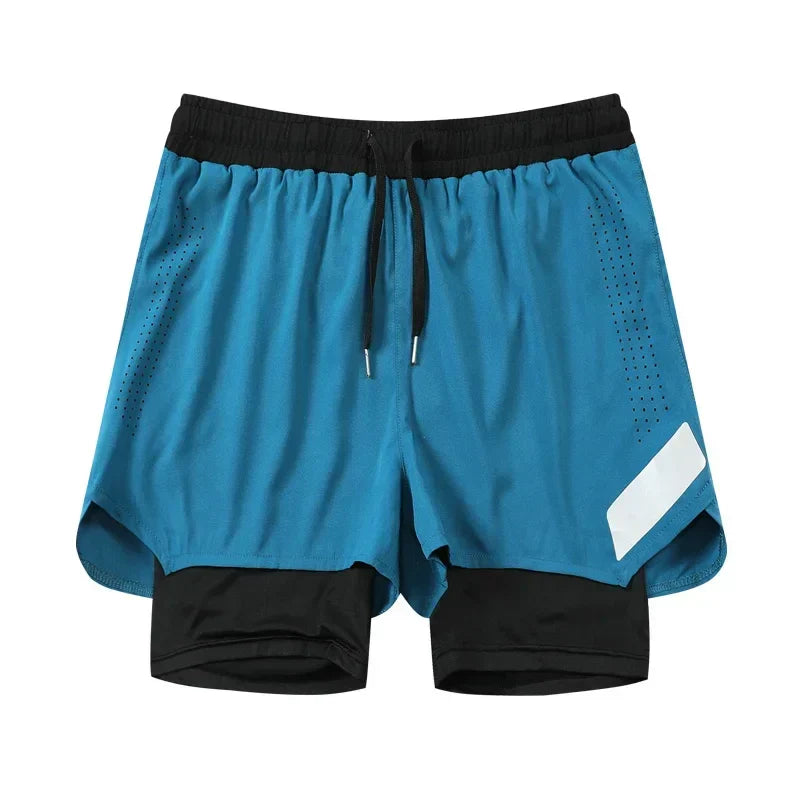 Product Image for WW | 2 in 1 Herren Doppel Shorts Strand Sweatshorts Mit Tasche Für Wandern, Marathon & Leichtathletik Redison, Seeblau / S