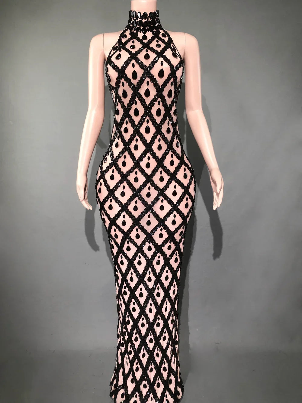 Product Image for WW | Strass Netz Abend Ballkleid, schwarz / M