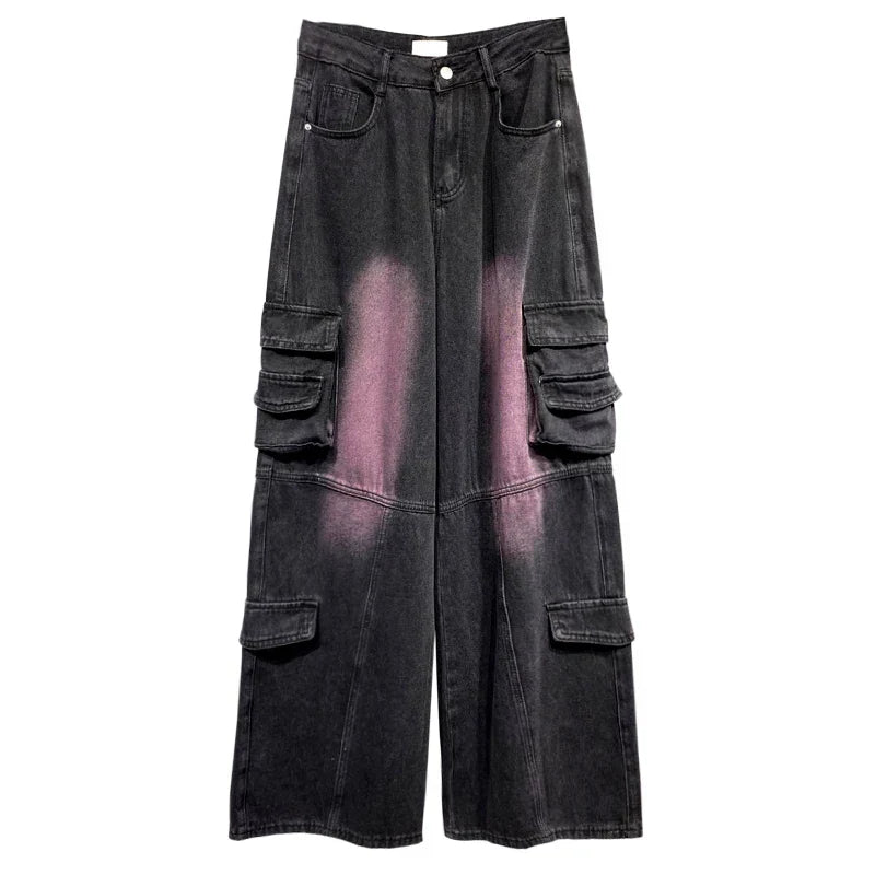 Product Image for WW | Y2K Streetwear Vintage Schwarz Baggy Jeans Cargo Hosen für Frauen Kleidung Gerade Weite Bein Luxus Baumwolle Damen Hosen, Vintage Schwarz / XL / 