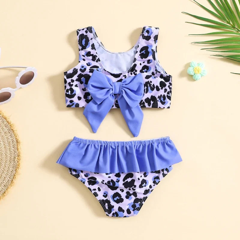 Product Image for WW | Neue Mädchenbadehosen für Kinder Sommerstrand Zwei-Teile Set Kinder Schwimmbekleidung Rückenfrei Ärmellos Atmungsaktive Badekleidung, wie 