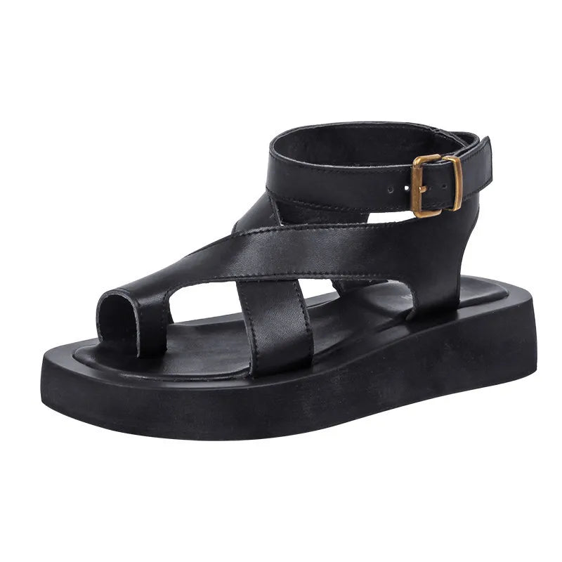 Product Image for WW | Ich sage die Morgen flachen Sandalen, Schwarz / 38