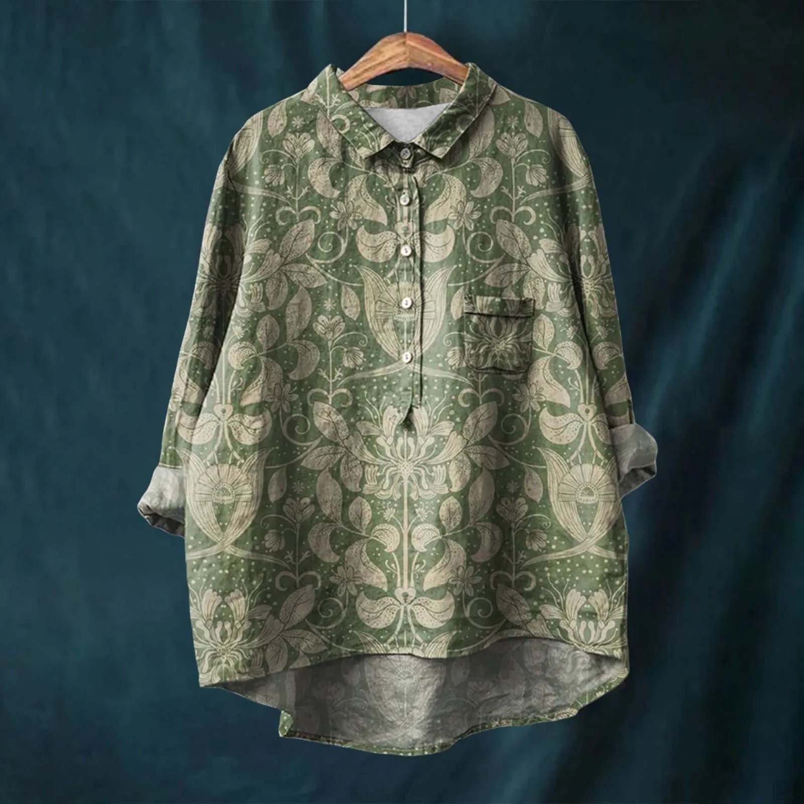Product Image for WW | Lebhaftes Oversized Button-Up Hemd, Dunkelgrün / L