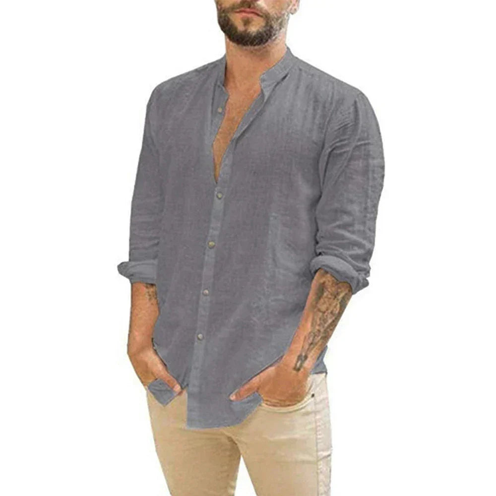 Product Image for WW | Herren-Leinenhemd mit edlem Look, Grau / L