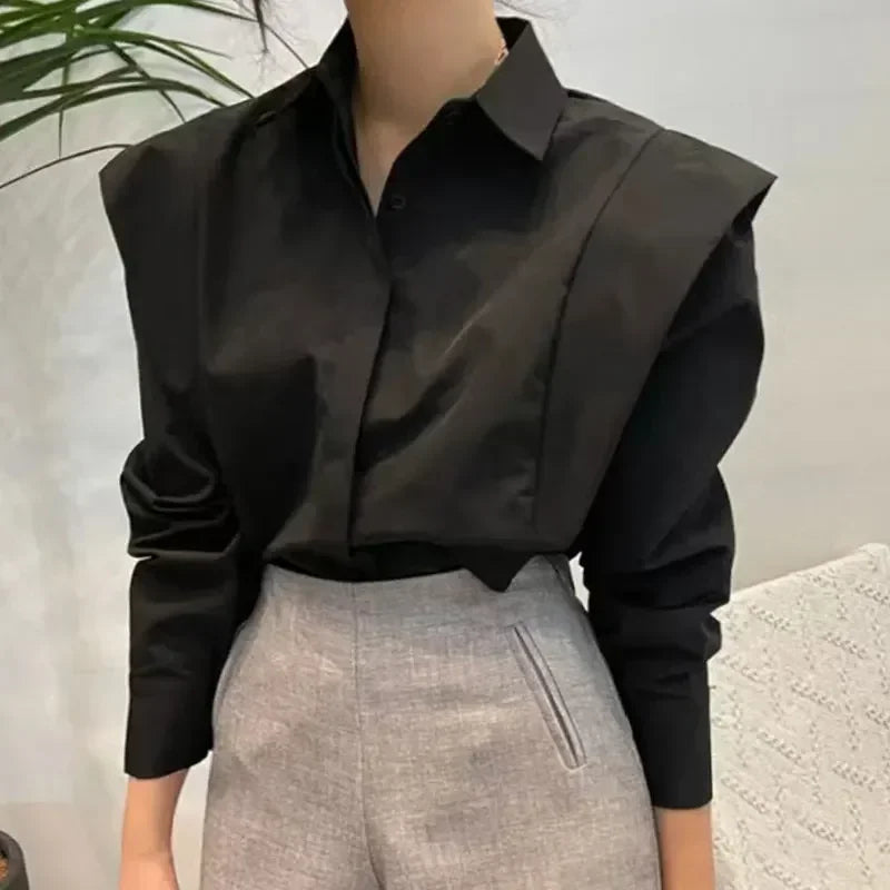 Product Image for WW | Damenbluse Herbst Neu Schick Langarm Locker Blusen Street Elegant Tops Bluse Ol Büro Damen Blusen und Tops Hemden, schwarz / L
