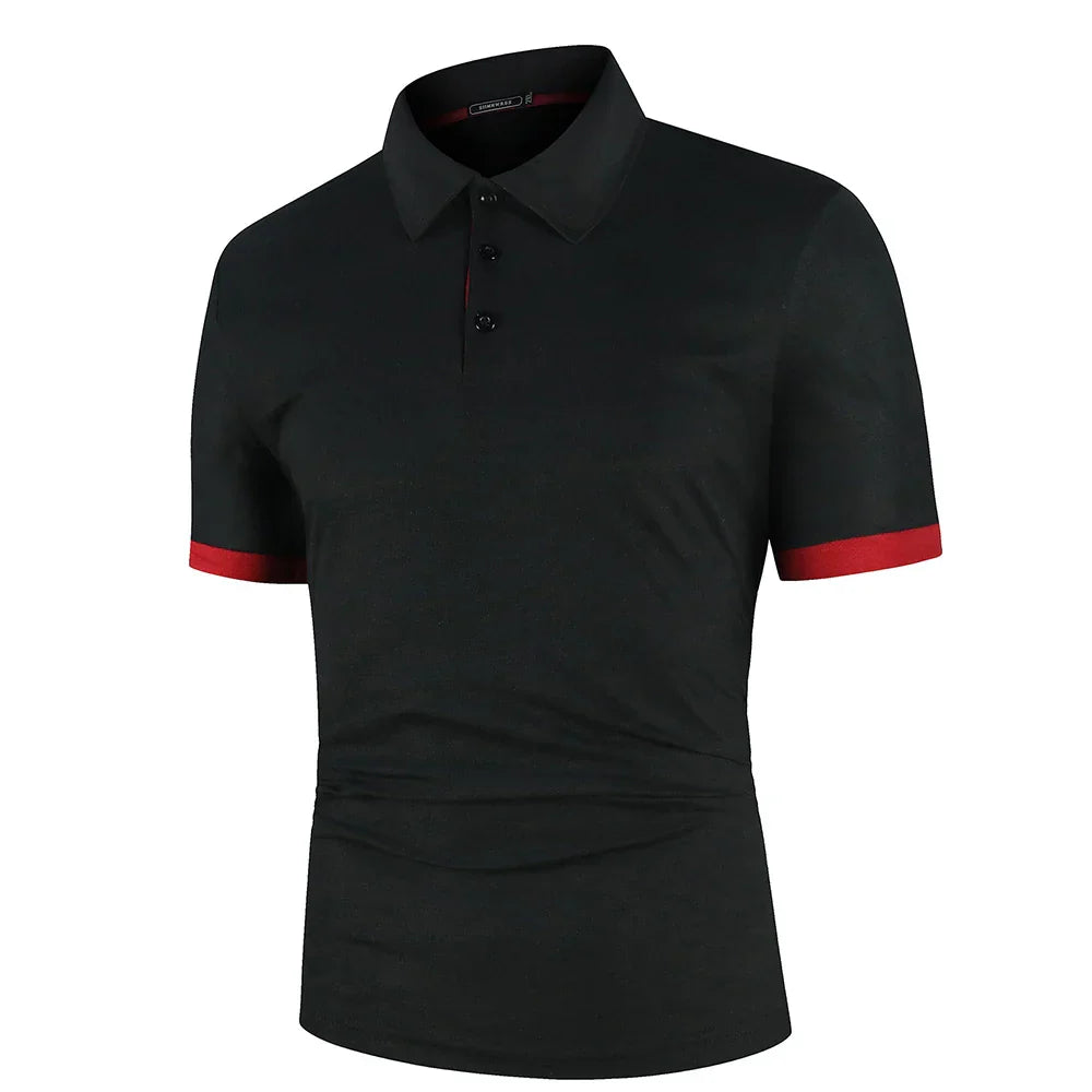 Product Image for WW | Klassische Herren Polo, Schwarz + Roter Ärmel / L