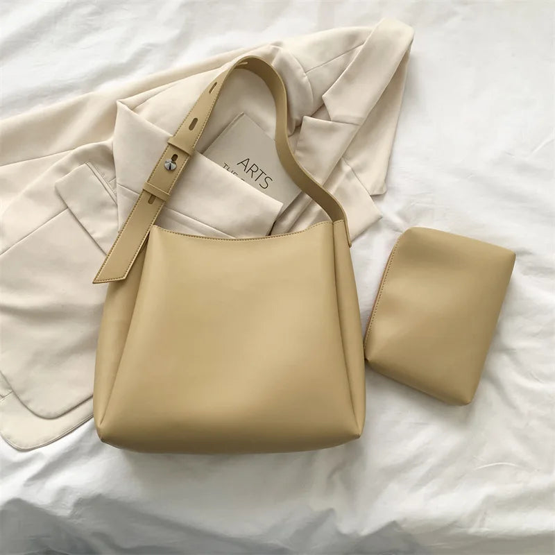 Product Image for WW | Große Handtasche Und Ihre Clutch, Sand