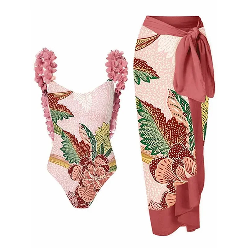Product Image for WW | Sexy Mode Einteilig Badebekleidung Solid 3D Blume Sommer Frauen Badebekleidung Strandbekleidung Sommer Luxus Monokini Badeanzug, ein Satz 6 / L