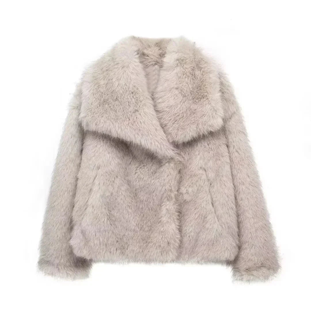 Product Image for WW | Bequeme Langärmelig Kunstfell Jacke, Beige / M