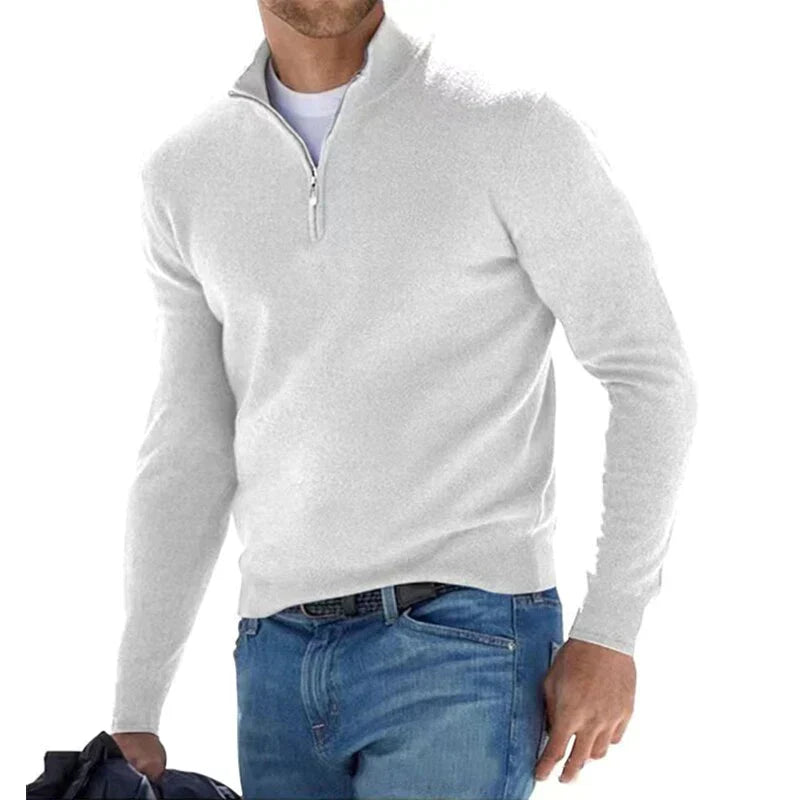 Product Image for WW | Reißverschlusspullover Für Herren Ralph Polo Im Italienischen Stil, Weiß / XS