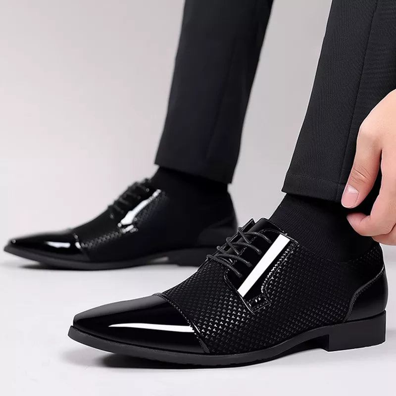 Product Image for WW | Oxford Schnürschuhe Elegantes Lederdesign Gepolsterte Einlegesohlen Festliche Kleidung, Schwarz / 9.5