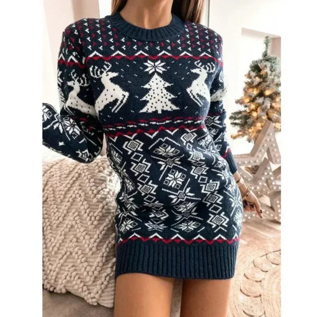 Product Image for WW | Warme Weihnachtskleid für Frauen, Blau / 2XL