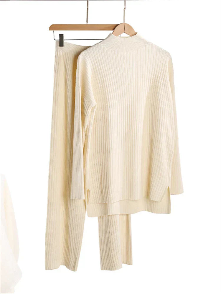 Product Image for WW | teilige Loungewear-Set - gestrickter Damenpullover und Hose, Beige / XL