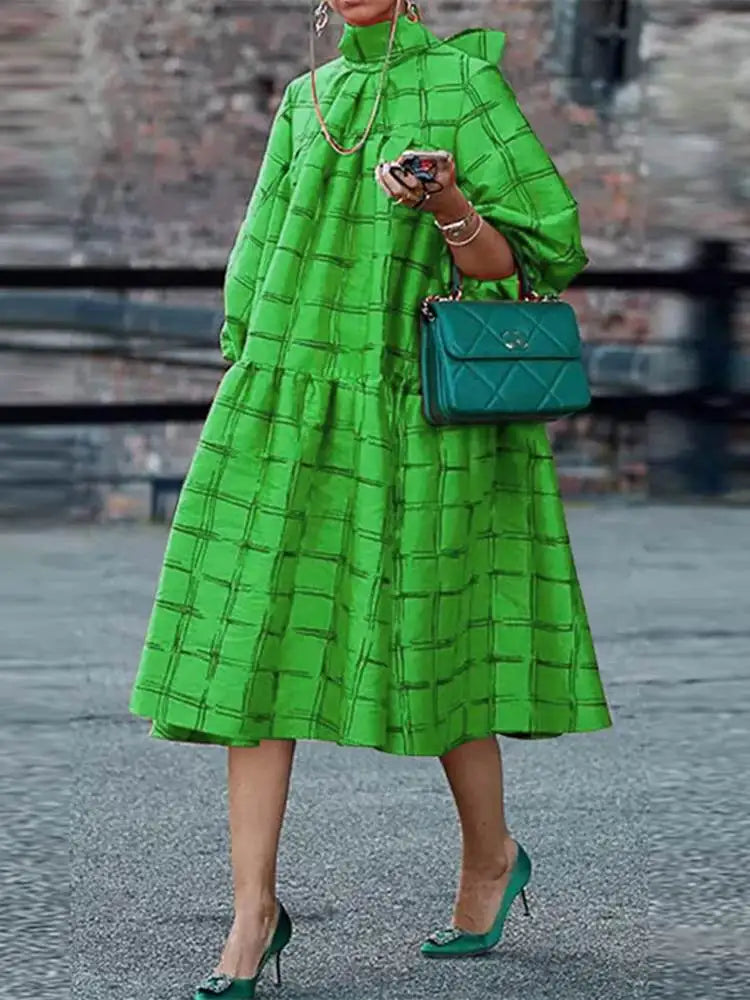 Product Image for WW | Frauen Bohemian Maxi Kleid Vonda Mode Sexy Bedrucktes Festtankkleid Strand Urlaub Kleid Übergröße Vestidos Femme, B-Grün / L