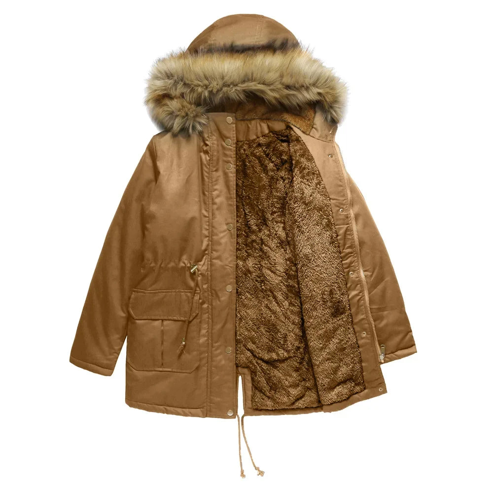 Product Image for WOLFF - Lange Parka mit Pelz, Kaki / XL