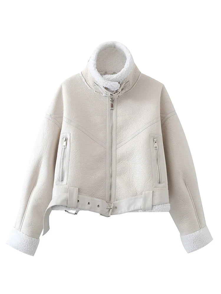 Product Image for WW - Kunstlederjacke mit Fell, Beige / XL