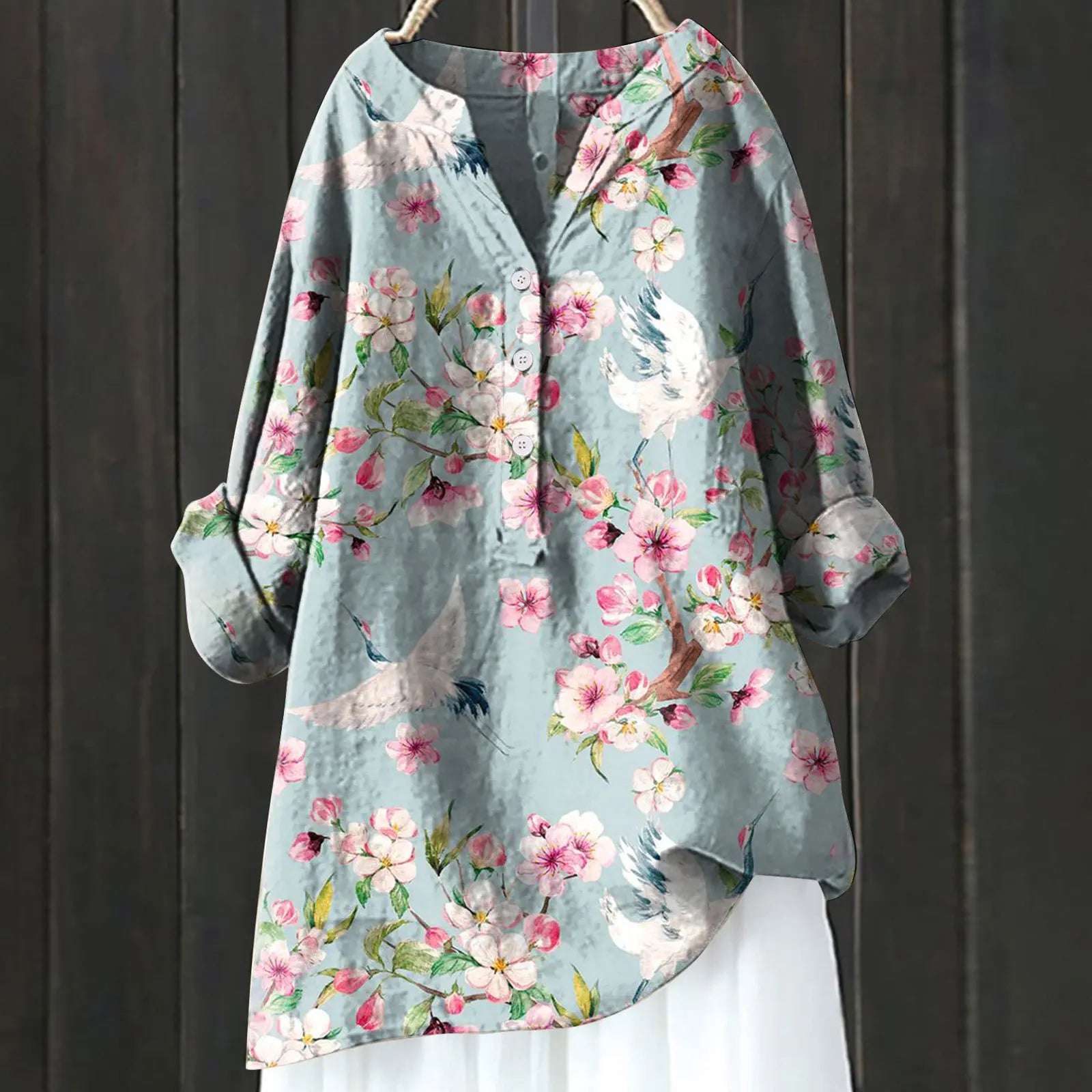 Product Image for WW | Bluse mit Kleinen Blumen Details, Rosa Blume / 3XL