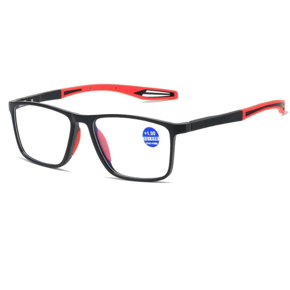 Product Image for WW | Sportliche Blaulichtfilter Brille Für Herren, Schwarz Rot / +350