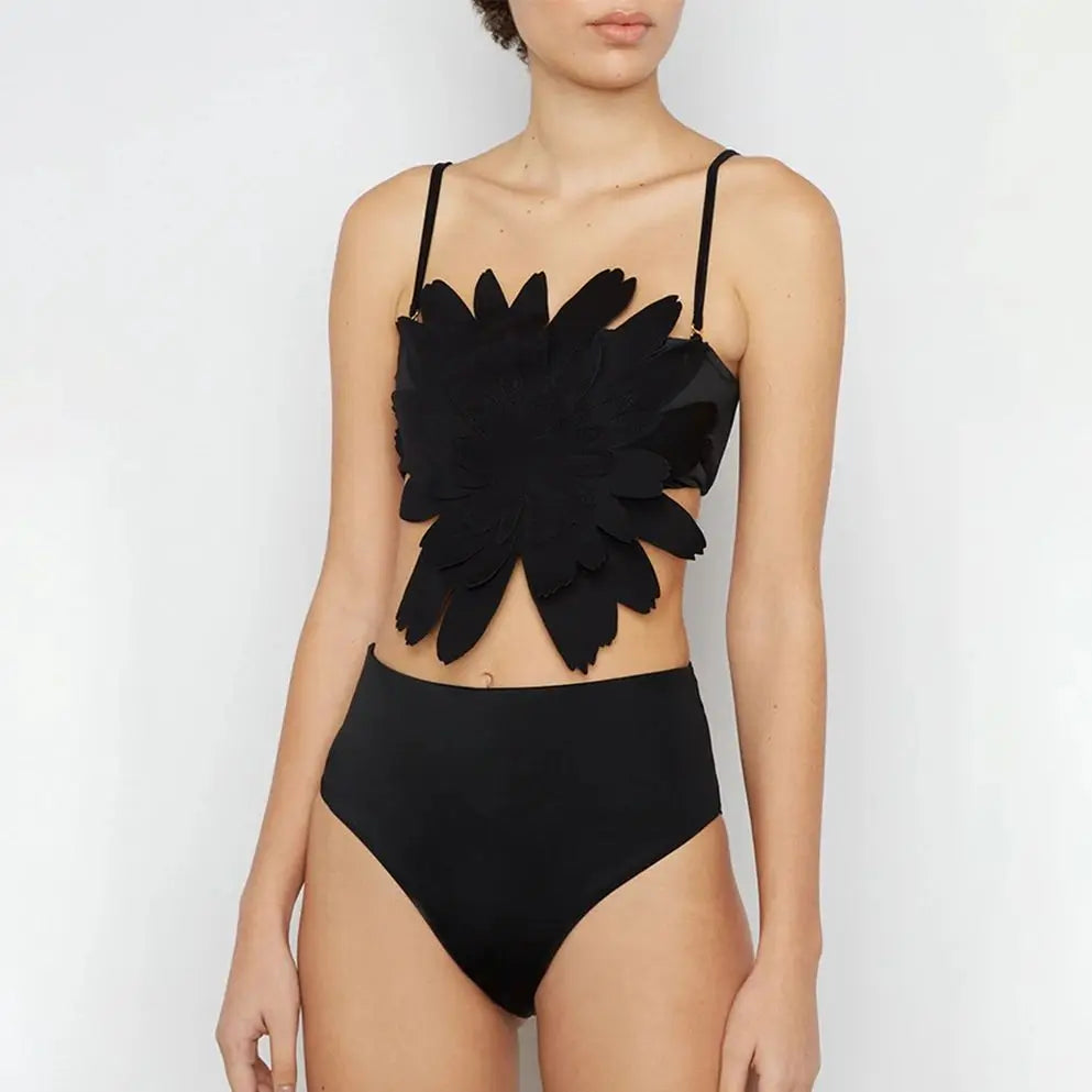 Product Image for WW | Weiß Blüten Frauen Bikini Einteiler Hohe Taille Badeanzug Enganliegend Rückfrei Badebekleidung Frauen Stilvoll, top 8 / XL