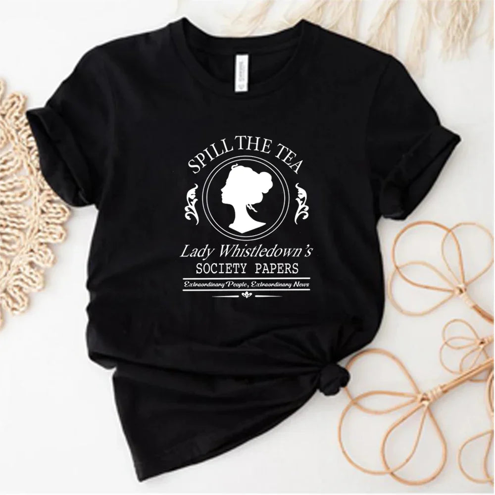 Product Image for WW | Bluse mit Elegantem Motiv aus Der Serie Bridgerton, Schwarz / XXL