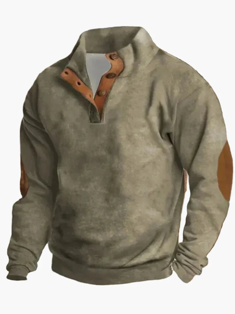 Product Image for WW | Retro Cowboy Sweatshirt mit Digitaldruck und Stehkragen - Western Casual Pullover für Outdoor und Freizeit, Typ A / XL