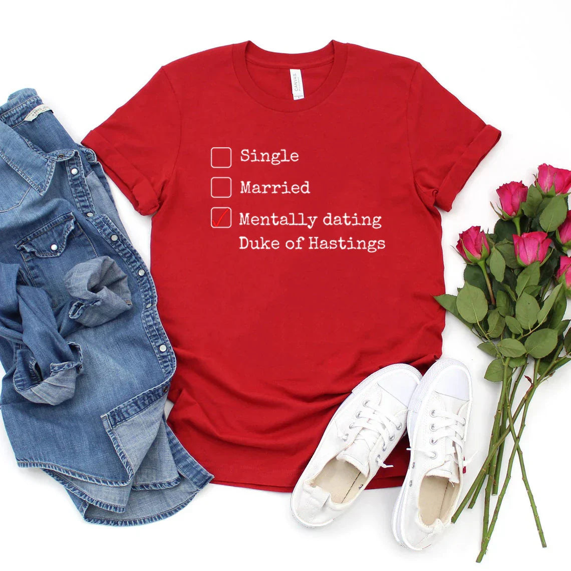 Product Image for WW | Bluse mit Motiv aus Der Serie Bridgerton, Rot / L
