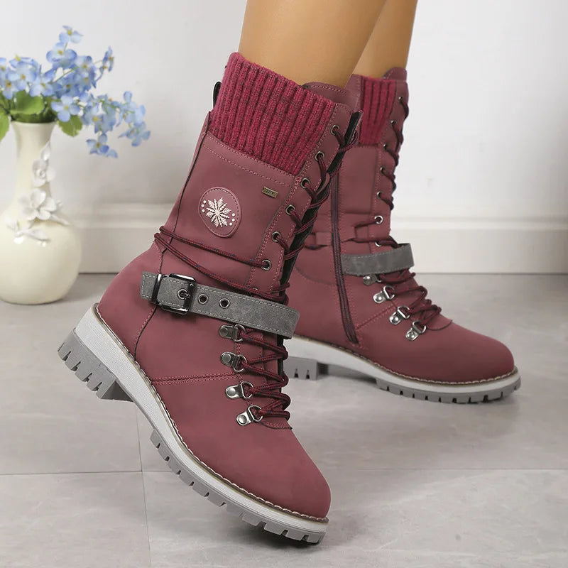 Product Image for WOLFF | Modische Schnürstiefel mit Plateau und dicker Sohle, Rot / 42