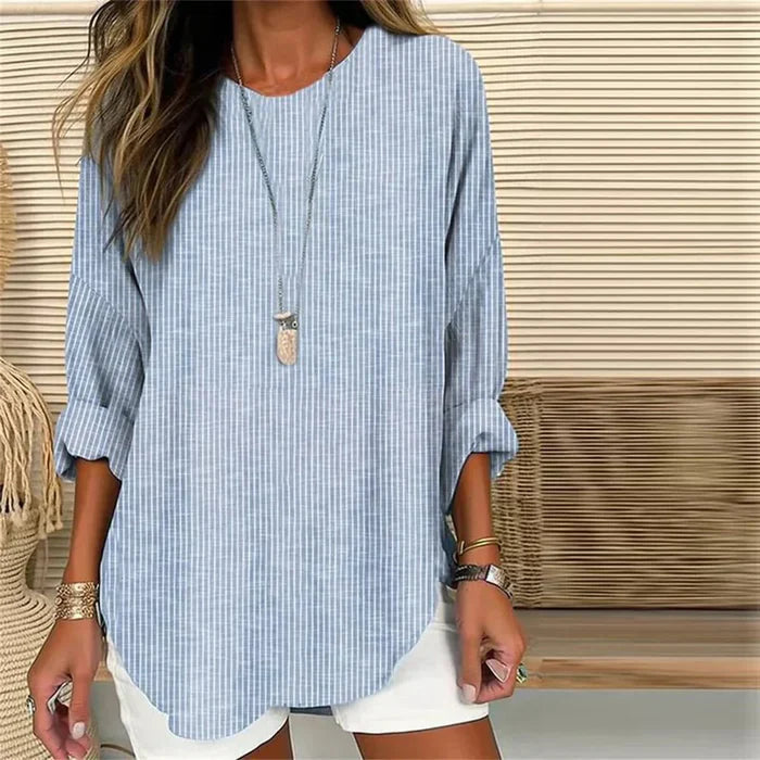 Product Image for WW | Blaue Bluse Im Streifenstil, 4XL