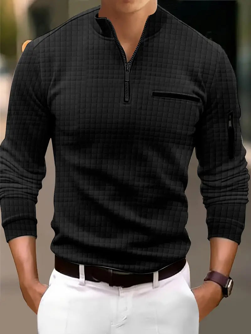 Product Image for WW | Lässiges Rollkragen Langarmshirt Mit Reibverschluss, Schwarz / XL