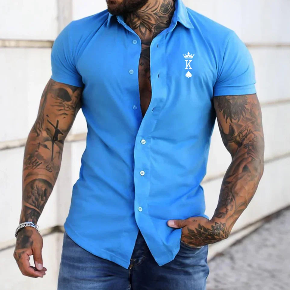 Product Image for WW | Herren Muscle Slim Fit Kurzarmhemd, Blau / S