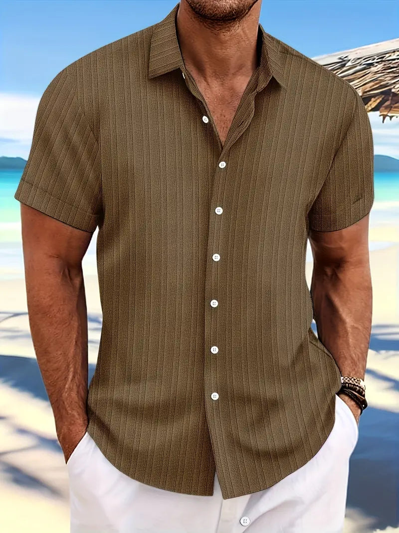 Product Image for WW | Kurzärmliges Hemd Mit Knopfleiste Für Herren, Braun / 3XL