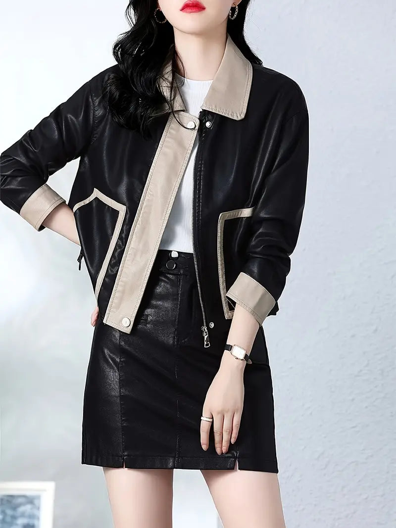 Product Image for WW | Elegante Damen Pu Lederjacke, 2XL / Schwarz