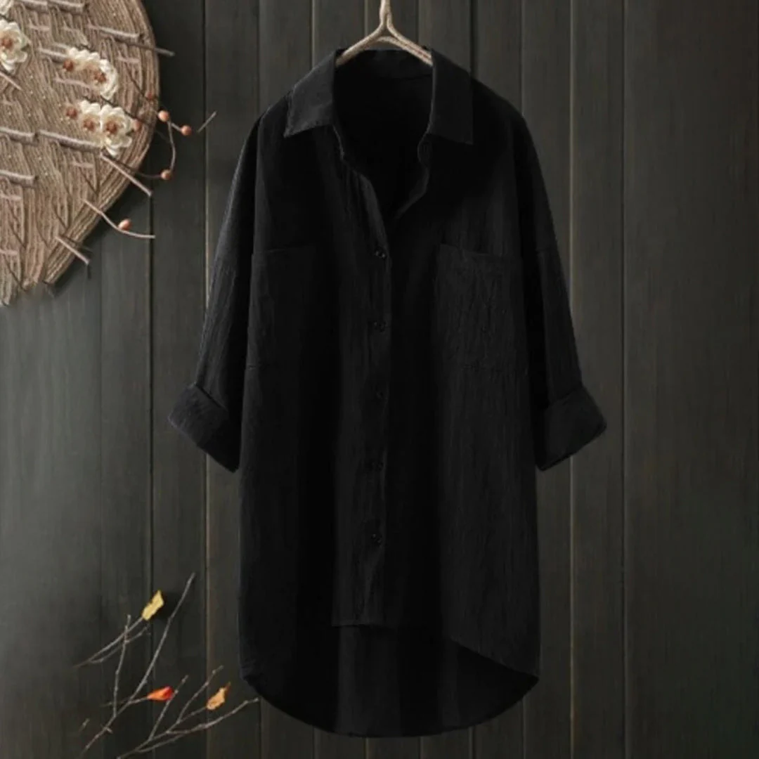Product Image for WW | Damen Elegant Bluse Longbluse, Schwarz / 3XL