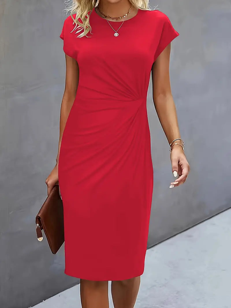 Product Image for WW | Runde Halskleid Zeitloser Stil Für Jeden Anlass, Rot / XS