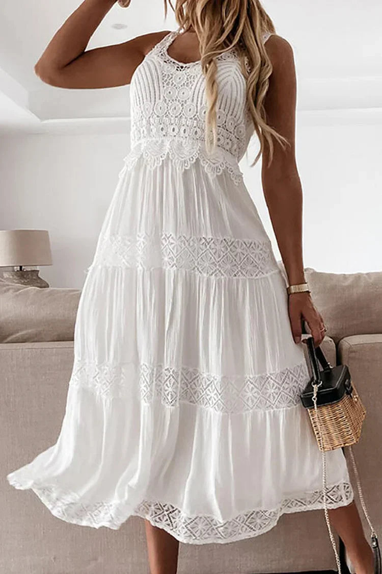 Product Image for WW | Elegante Spitzenkleider mit V-Ausschnitt, Weiß / XL
