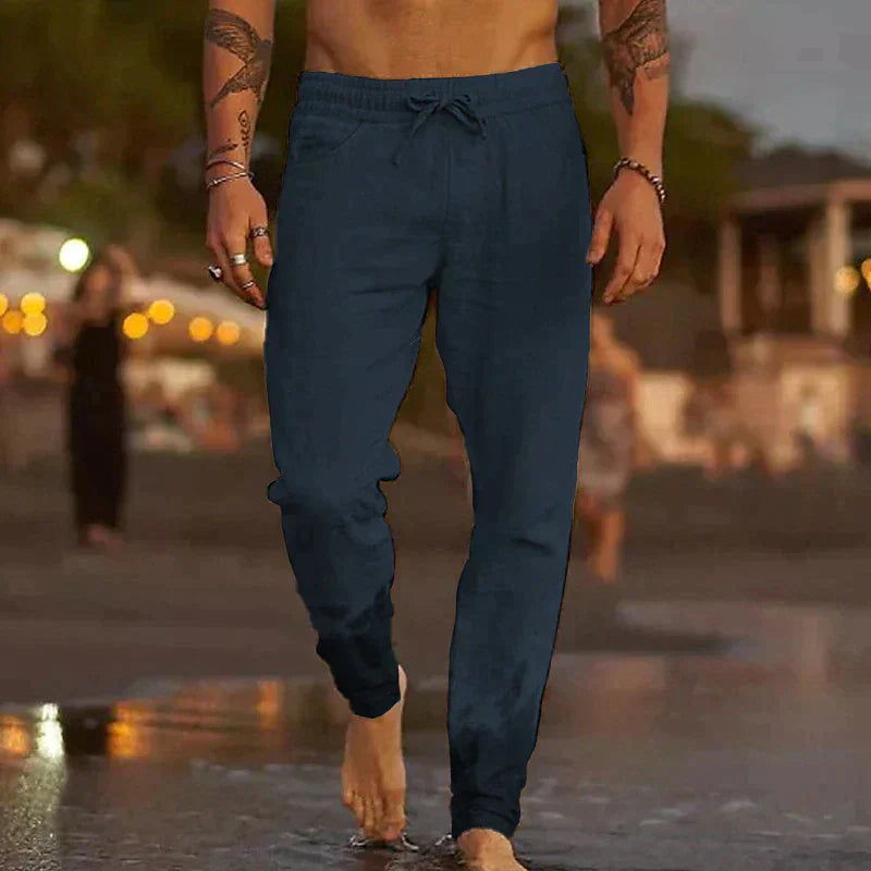 Product Image for WW | Stylische Leinenhosen Für Herren, Marineblau / 3XL