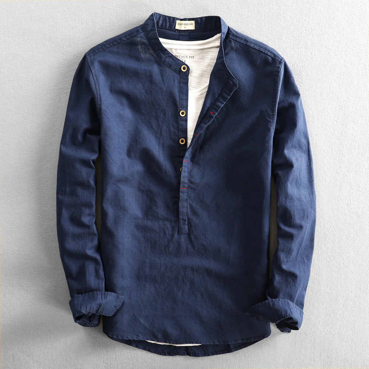 Product Image for WW | Herren Japanisches Hemd Langarm, Dunkelblau / XS